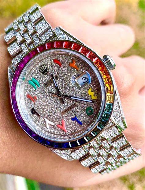 rolex regenbogen diamanten|rolex rainbow uhren.